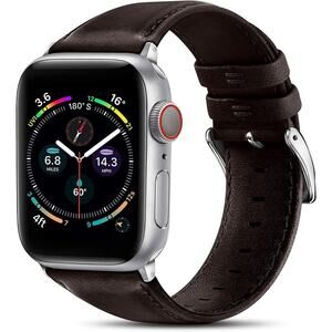 Premium Leather Watch Band Strap For Apple Watch Series 6 5 4 3 38mm 40mm Brown